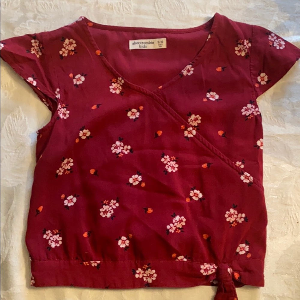 Abercrombie kids faux wrap top